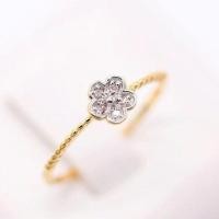ราคา Happy Jewelry แหวนเพชรของแท้ ทองแท้ 9k 37 5 แหวนดอกไม้ฝังเพชรกุหลาบ น่ารัก ตัวเรือนสีทอง SI305 (9959260210)