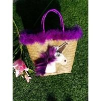 ราคา กระเป๋าสานกระจูดลายม้าโพนี่สีม่วงขนาด 7 9 ลายใหม่ (7450775452)
