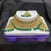 ราคา ชุดสร้อยคอต่างหูและหน้าผากอินเดีย งานพลอยอินเดีย (20800654952)