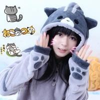 ราคา แมวน่ารักแมวหูHoodieเสื้อกันหนาวเสื้อฮู้ดแขนยาวเสื้อผมแมวหมวกหมวกขนแกะWarm Words Toฤดูหนาว (4098660548)