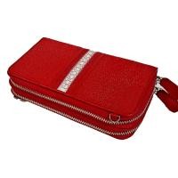 ราคา กระเป๋าสะพายผู้หญิง สไตล์ 2 ซิปคู่ หนังปลากระเบนหนาม พร้อมสายสะพาย เลือกสีได้ ใส่ธนบัตร การ์ด เหรียญ หนังแท้100 (19524054106)