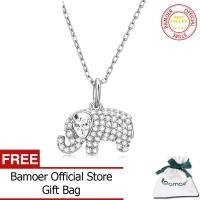ราคา BAMOER ของแท้925เงินสเตอร์ลิง Exqusite จี้รูปช้างใส CZ สร้อยคอเงินสำหรับผู้หญิง BSN239 (10395095543)