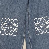 ราคา LOEWE ผ้าเดนิมผ้าฝ้ายซักได้หลาย Celana Jeans Logo พิมพ์ลายปักสำหรับผู้ชายและผู้หญิงของแท้2023นำเข้า (20619832845)