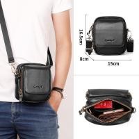 ราคา กระเป๋าคาดอกหนังแท้ตำนานช่างซ่อมสำหรับผู้ชายกระเป๋าหิ้วกระเป๋าสะพายไหล่หนังวัวสีดำ (19921406971)