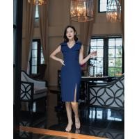 ราคา Navy Theme ธีมงานสีกรม ชุดสีกรม เดรสออกงานสีกรม (20358992966)