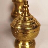 ราคา เต้าปูนเตี้ย ขนาดกลาง ทองเหลืองตอกลาย (15590190394)