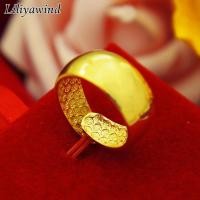 ราคา Liliyawind Domineering 18K Gold Wire Drawing เคลือบเงาผู้ชายเปิดแหวนหยาบใหม่ G1R (20727829721)