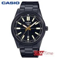 ราคา Casio Standard นาฬิกาข้อมือสุภาพบุรุษ สายแสตนเลส รุ่น MTP VD02B 1EUDF สีดำ หน้าปัดสีดำ (12434369358)