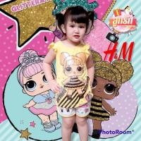 ราคา พร้อมส่ง HM L O L เสื้อเหลือง กางเกงเทาสกรีนกากเพชร ผ้านิ่มยืดดีมาก ผ้าคอตตอนนิ่มยืดทั้งตัว (17752539361)