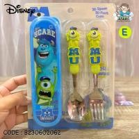 ราคา พร้อมส่งในไทย ช้อนส้อมเด็ก ช้อนส้อมพร้อมกล่อง ช้อนส้อมพกพา สำหรับเด็ก ลายการ์ตูน Disney Mickey Minnie Mouse Frozen Cars B230602062 (19485136611)