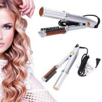 ราคา 2 In 1 Professional Hair Straightening Iron Curling Iron Straightener Curler Styler Multi Hair Styling Tool Flat Iron With Brush (14060163973)