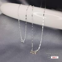 ราคา สร้อยคอเงินแท้ 925 Italy ลายท่อนเหลี่ยมตัดเงา SS0017 (20383494669)