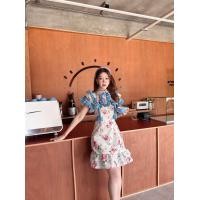 ราคา ป้าย BRT มินิเดรสสั้นคอปก งานพิมพ์ลายดอกไม้หวานๆ สวยๆ ใส่สบาย (20965457046)