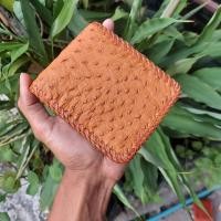 ราคา กระเป๋าหนังตัวนกกระจอกเทศ กระเป๋าหนังแท้ ถักขอบตลอดใบ กระเป๋าหนังนกกระจอกเทศ สีแทน กระเป๋าสตางค์หนังนกกระจอกเทศ Ostrich Wallet (17347086178)