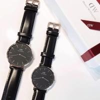 ราคา DW นาฬิกาข้อมือผู้หญิง นาฬิกาผู้ชาย ขนาด28mm 40mm สายหนังดำ (12255515159)
