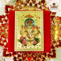 ราคา ॐ แผ่นทองพระพิฆเนศ องค์เทพฮินดู นำเข้าจากอินเดีย (16966020839)