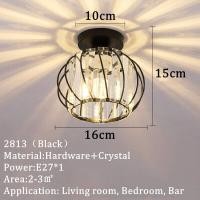 ราคา โคมไฟระย้าทรงกลมสีดำคริสตัลสีทองแบบโมเดิร์นไฟ Led ติดเพดานสำหรับทางเดินระเบียงห้องนอนห้องนั่งเล่นไฟในบ้าน (15346393529)