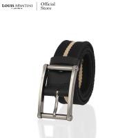 ราคา Louis Montini Canvas Belt canvas เข็มขัดผ้า แคนวาสผสมหนังแท้ หนังฟลูเกรน เข็มขัดผู้ชาย เข็มขัดแฟชั่น MCT12 (892312537)