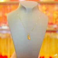 ราคา สร้อยคอจี้ใบไม้ ลงยาชมพู น้ำหนัก 0 5 กรัม ทองคำ 99 99 ทองแท้ๆทั้งเส้น ขายได้ มีใบรับประกันจากร้านทอง นิยมที่สุด (8306550310)