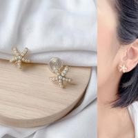 ราคา ต่างหูหนีบ แป้นขดลวด ปลาดาวติดมุก อะไหล่สีทอง สำหรับคนไม่ได้เจาะหู (19905236859)