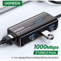 ราคา UGREEN รุ่น20265 Network Adapter USB3 0 3port to Rj45 1port Lan ความเร็ว 1000Mbps รองรับ Window 7 8 10 MacOS Linux (15369504981)