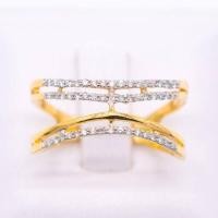 ราคา Happy Jewelry แหวนเพชรของแท้ แหวนดีไซน์ดี แถวเรียงกันหลายเส้น เต็มหน้านิ้วทองแท้ 9k 37 5 ขายได้ จำนำได้ ME655 (16912334130)