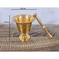 ราคา Brass Mortar and Pestle โกร่งทองเหลือง ครก เครื่องบด สำหรับ ยา แซฟฟรอน สมุนไพร เครื่องเทศ ขนาดเส้นผ่านศูนย์กลาง Saffron spice pepper herb crusher grinder (11189685308)