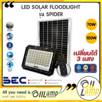 ราคา BEC Solar Floodlight LED รุ่น SPIDER 70w 120w Tri Color 3 แสงในโคมเดียว โคมไฟฟลัดไลท์ สปอร์ตไลท์ IP65 (19823398780)