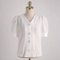 ราคา LEAShop เสื้อคอวีแขนตุ๊กตาลูกไม้สุกน่ารักมีกระดุมเก๋ๆไม่ซ้ำใคร จัดไปอย่าพลาด (8568781694)