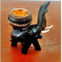 ราคา เชิงเทียนหอม ที่วางเทียน ไม้เเกะสลัก ช้างเเกะสลัก ตะเกียงเทียน พร้อมเทียนหอม woodcraft tea light candle holder FREE EMS (15492427740)