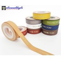 ราคา ริบบิ้น ริบบิ้นผ้า ริบบิ้นห่อของ ริบบิ้นผ้ากรอสเกรน Thank you ขนาด 1 5cm ยาว 9 เมตร ม้วนเล็ก (9626813476)