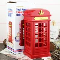 ราคา ตู้โทรศัพท์อังกฤษไฟกลางคืนเล็กบรรยากาศโคมไฟ LED แบบตั้งโต๊ะสัมผัสข้างเตียงนอนภาษาศาสตร์ Hiasan Atas Meja (19614644315)