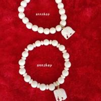 ราคา สร้อยข้อมือ ทำจากกระดูกช้างแท้100 สร้อยยืดได้ คละลายให้ (19249921083)