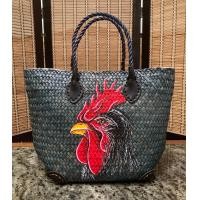 ราคา กระเป๋าสานกระจูดย้อมสี ลายเพ้นท์ทำด้วยมือ แฮนด์เมดทั้งชิ้น มีหลายขนาด (14242778054)