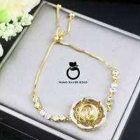 ราคา สร้อยข้อมือกังหัน B197 ไซต์ฟรี รูดปรับขนาดได้ สร้อยข้อมือทองไมครอน สร้อยข้อมือสวยๆ ทองสวย ทองชุบ (15963349051)