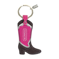 ราคา พวงกุญแจ COACH แท้ หนังแท้ ลายรองเท้าบูท Coach หลากสี COACH Leather Texas Boots Motif Key Ring (14711304245)