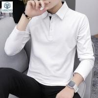 ราคา ARROYO เสื้อยืดแขนยาวผู้ชายเสื้อโปโลคอปกสีดำแท้ลำลอง (14380668226)