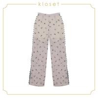 ราคา Kloset Embroidered Chiffon Trousers AW18 P008 เสื้อผ้าแฟชั่น เสื้อผ้าผู้หญิง กางเกงแฟชั่น กางเกงขายาว กางเกงผ้าปัก (1854416216)