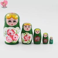 ราคา ชุดตุ๊กตาแม่ลูกดกทำรังรัสเซียทำจากไม้5ชิ้นสินค้ามาใหม่ตกแต่งทาสีด้วยมือ (20820725177)