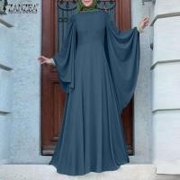 ราคา จัดส่งฟรี เคลียร์สต๊อกขาย ราคาต่ำ Esolo ZANZEA ผู้หญิงมุสลิมเสื้อทรงค้างคาวแขนยาวอาหรับชุดเดรสแม็กซี่อิสลาม Robe ฤดูใบไม้ร่วงใหม่ (20432740839)
