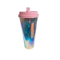 ราคา 10ใบ แก้วน้ำสีรุ้ง แก้วพลาสติก PP สีสวย ทรงสลิม พลาสติกอย่างหนา 12 16 22 ออนซ์ (16871394597)