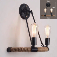 ราคา โคมไฟวินเทจ เชือกป่าน Wall Light ไฟเพดานโคมไฟระย้า ไฟบ้าน 220V โคมไฟตกแต่ง ขั้วหลอดE27 และ E14 (17456214678)