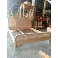 ราคา ส่งฟรี เตียงนอนไม้สัก หวายสานแท้ 5 และ 6 ฟุต teak wood rattan 3 5 5 6 feet size bed สไตล์มินิมอล เตียง เตียงไม้สัก เตียงหวายแท้ เตียงนอน6 ฟุต (19142635679)