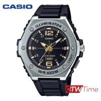 ราคา Casio Analog นาฬิกาข้อมือสายเรซิ่น รุ่น MWA 100H 1A2VDF สีดำ หน้าปัดดำทอง (12705959473)