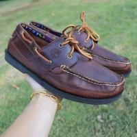 ราคา ส่งฟรี 11US 29cm 45Eu รองเท้า Timberland Slip On Boat Deck Dock Shoes With Leather Laces Pre owned Authentic (21137665976)