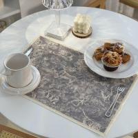 ราคา เสื่อฝ้ายลินินสามารถซักได้สำหรับโต๊ะทานอาหาร Toile De Jouy ทนความร้อนได้ชุดของใช้ประจำวันสำหรับไปเที่ยวผ้ารองจาน (15527616268)