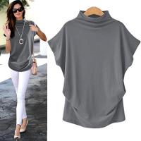 ราคา เสื้อยืดลำลองแขนสั้นคอเต่าสำหรับผู้หญิงเสื้อยืดผ้าฝ้ายเสื้อสตรีแขนยาวเปิดไหล่แฟชั่น (19855053446)