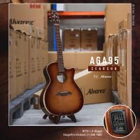 ราคา Alvarez AGA95CEARSHB กีตาร์โปร่งไฟฟ้า Top Solid AA Western Red Cedar AAA Figured Acacia (8704654039)