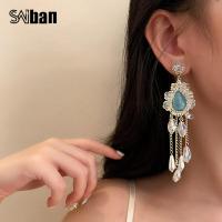 ราคา Saiban 925 เงินเข็มเพชรคริสตัลเพิร์ลพู่ต่างหูยาวจี้อารมณ์ต่างหู Retro ต่างหู925 Silver Needle Diamond Crystal Pearl Tassel Earrings Long Pendant Temperament Earrings Retro Earrings (9222724537)