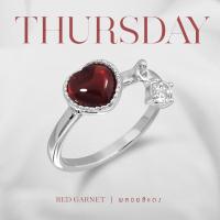 ราคา Mizuchol แหวนเสริมดวงความรักสำหรับคนวันrพฤหัส Darling ring พลอย Red Garnet RD (8183560751)